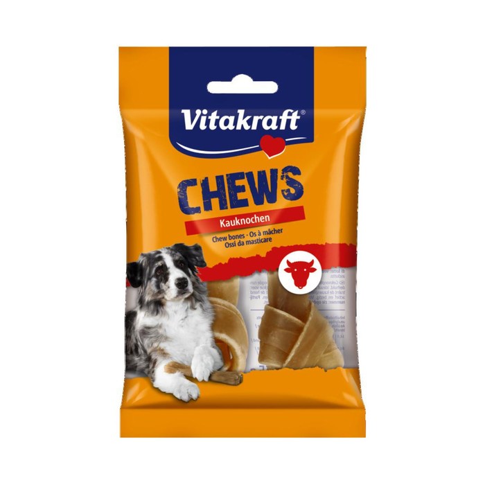 Жевательные кости Vitakraft  CHEWS для собак,  из сыром.кожи, 10см, 2шт/уп