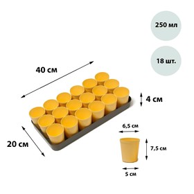 Набор для рассады: стаканы по 250 мл (18 шт.), поддон, цвет МИКС 3341023