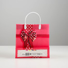 Пакет "Бантик в горошек", мягкий пластик, 24 х 23,5 х 9 см, 140 мкм 3364449