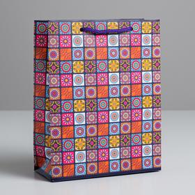 Пакет ламинированный вертикальный «Мозаика», 18 × 23 × 8 см, ручка МИКС