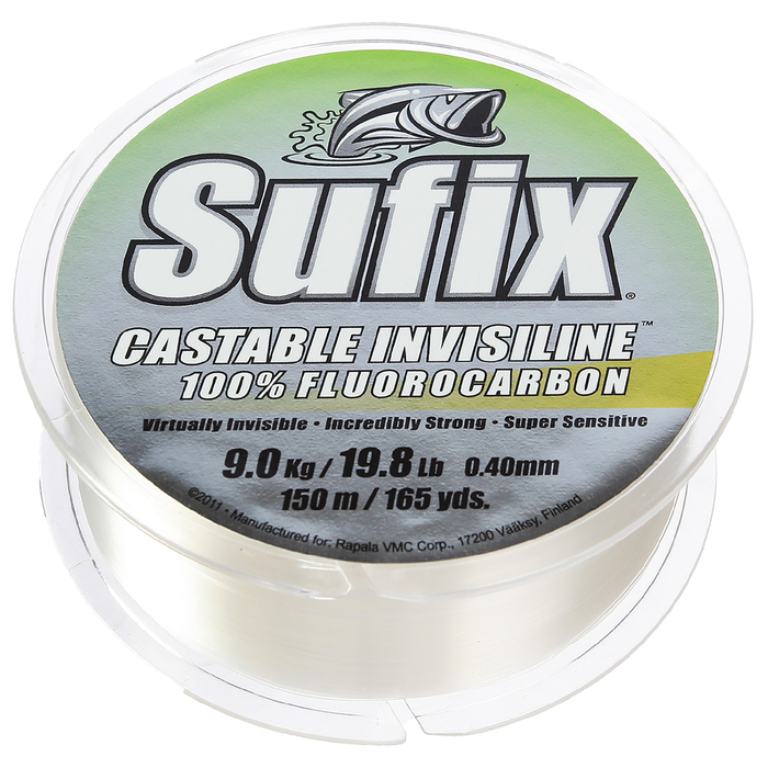 Леска Sufix Castable 100% Fluorocarbon прозрачная 150м 0,40мм/9 кг