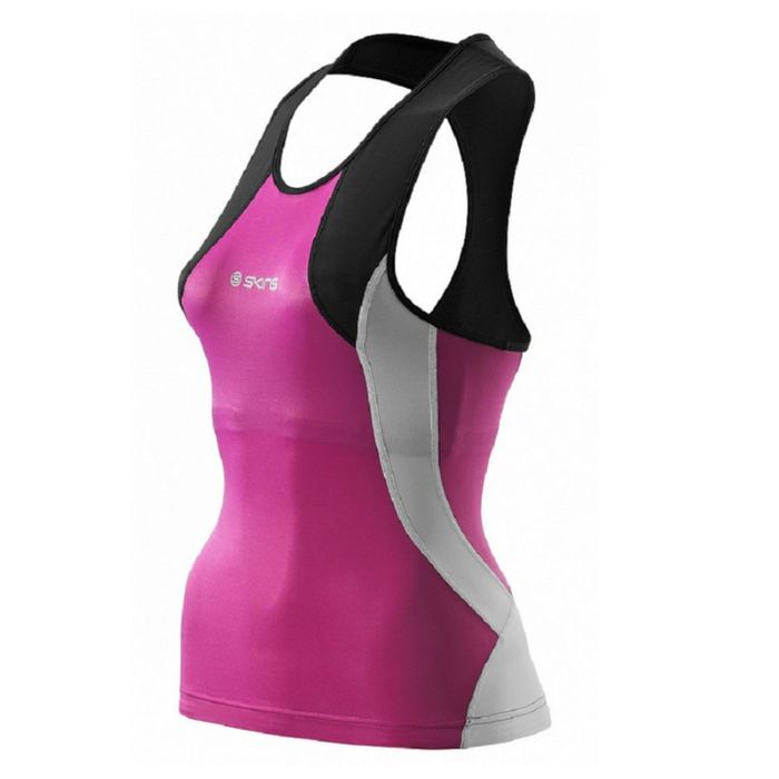 Топ для бега (черный/розовый) SKINS T49085051 TRI 400 WOMENS RACER BACK TOP размер L