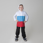 Children's raincoat "Russia", tricolor, pexeva fabric with water-repellent impregnation, height 98-104 cm