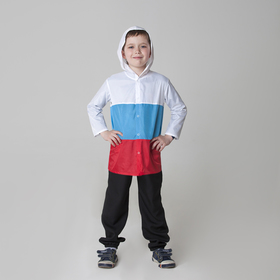 Дождевик детский "Россия", триколор, ткань плащёвая с водоотталкивающей пропиткой, рост 98-104 см в Донецке
