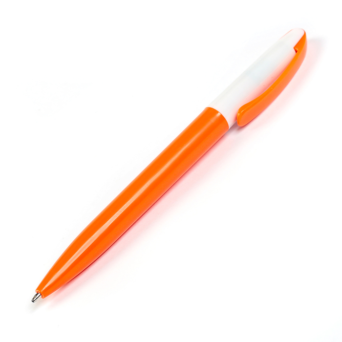 Ручка шариковая поворотная 0,5мм Лого корпус белый/оранжевый стержень синий