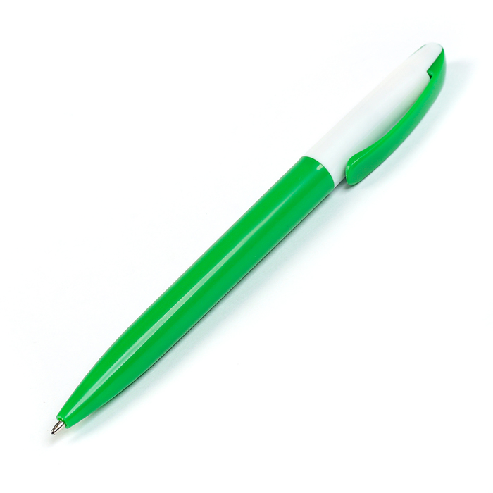 Ручка шариковая поворотная 0,5мм Лого корпус белый/зеленый стержень синий