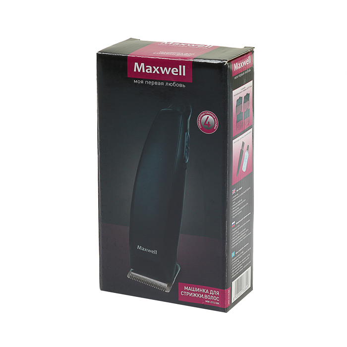 Машинка для стрижки волос maxwell mw-2113 bk