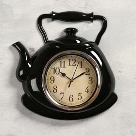 Часы настенные, серия: Кухня, "Чайник", черный, 25х29 см в Донецке