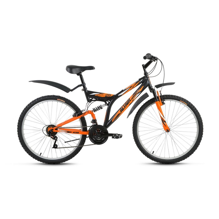 Велосипед 26&quot; Altair MTB FS 26, 2018, цвет черный/оранжевый, размер 18&quot;