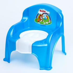 Горшок-стульчик с крышкой, цвет синий
