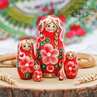 Матрёшка 5-ти кукольная «Русская краса», бордовая, 11 см - фото 6801676