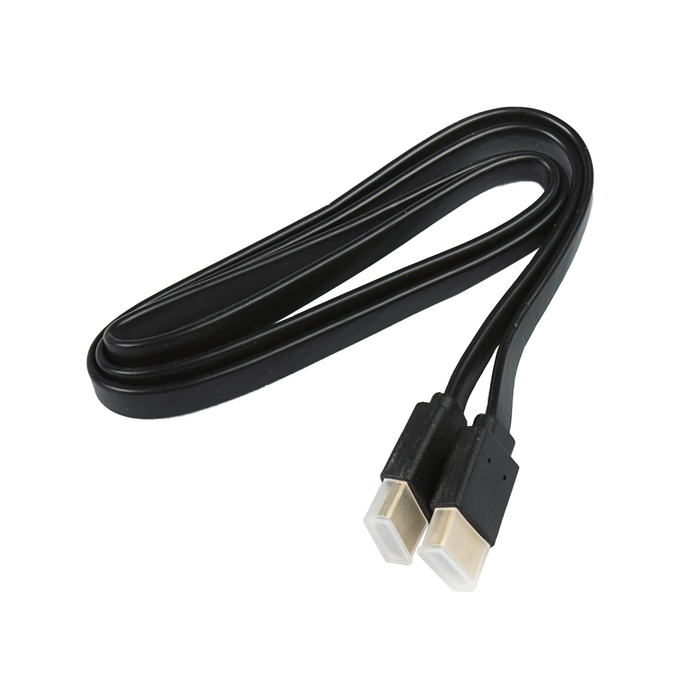 Кабель HDMI - HDMI, 1 м, плоский, чёрный