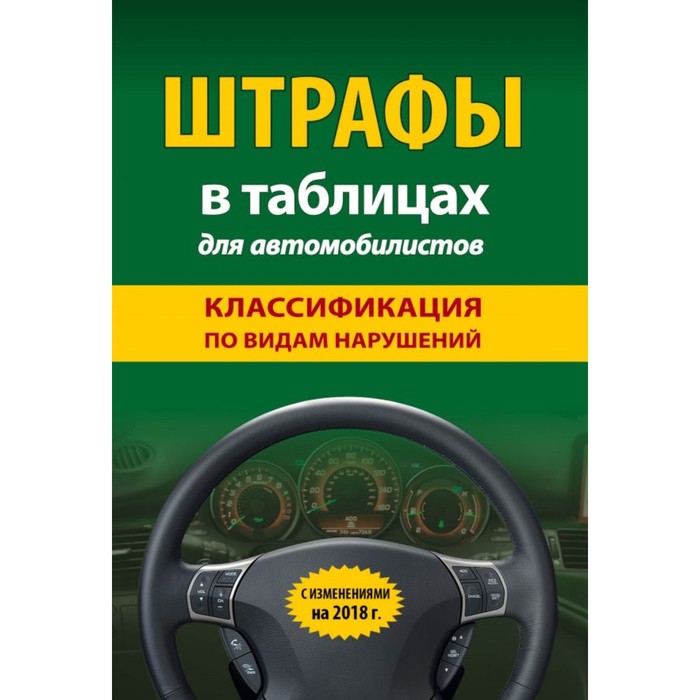 Штрафы в таблицах для автомобилистов с изм. на 2018 год (классификация по видам нарушений)