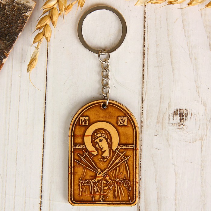 Брелок с молитвой «Пресвятой Богородицы Семистрельная», береста - фото 797948518