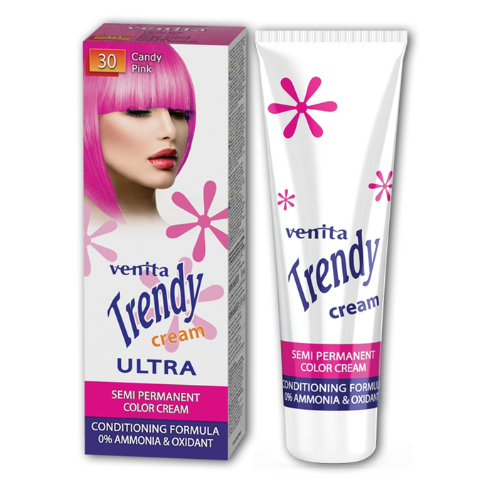 Краска для волос Trendy Cream, для полуперманентного окрашивания, 30 нежный розовый, 75 мл