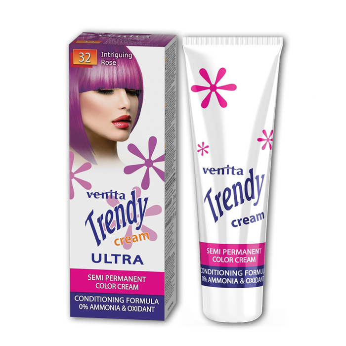 Краска для волос Trendy Cream, для полуперманентного окрашивания, 32 интригующий розовый, 75 м