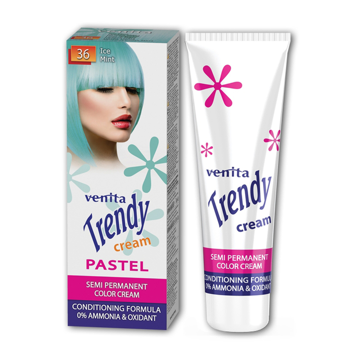 Краска для волос Trendy Cream, для полуперманентного окрашивания, 36 замороженная мята, 75 мл