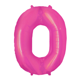 Шар фольгированный 34" «Цифра 0», цвет розовый