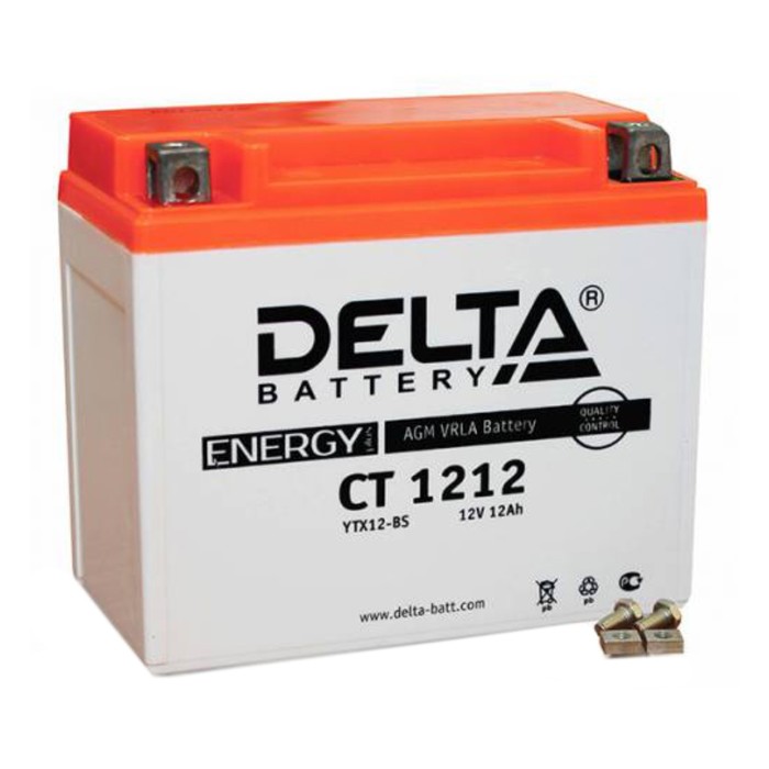 Аккумуляторная батарея Delta СТ1212 (YTX14-BS, YTX12-BS)12V, 12 Ач прямая(+ -)