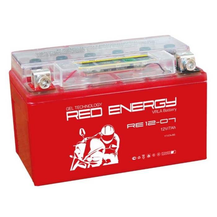 Аккумуляторная батарея Red Energy RE 12-07(YTX7A-BS)12V, 7 Ач прямая(+-)