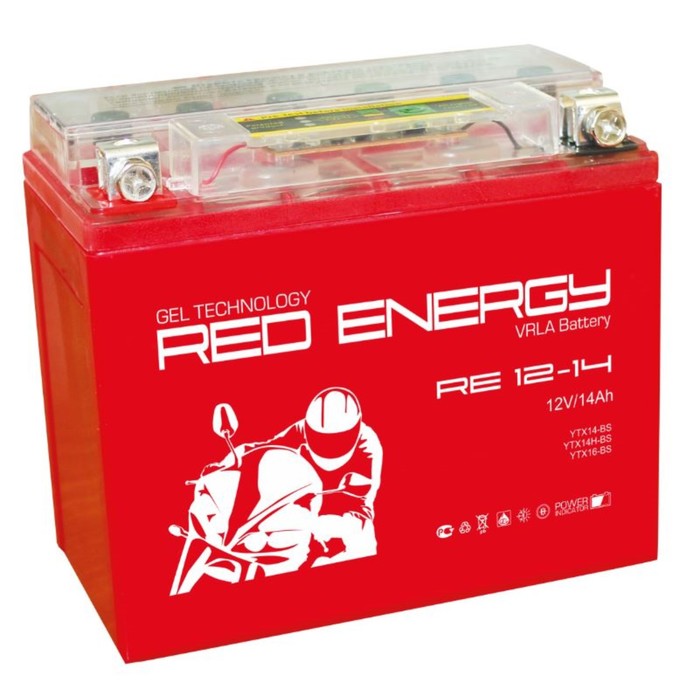 Аккумуляторная батарея Red Energy RE 12-14(YTX14-BS,YTX16-BS,YB16B-A)12V,14 Ач,прямая(+ -)