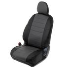 Авточехлы для Toyota Avensis, седан, 2002-2009, черный, серый, экокожа, набор 3425502 - фото 77552