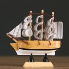Ship souvenir small "three-masted", side light tree, the sail white with stripes, mix 3 × 10 × 10 cm