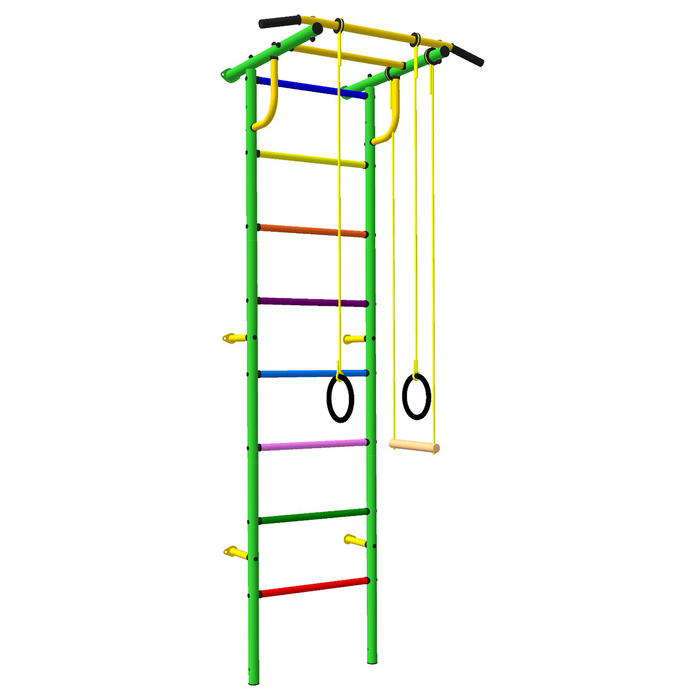 Детский спортивный комплекс 3.1 Роки-Ленд, цвет зелено-цветной, с навесным оборудованием