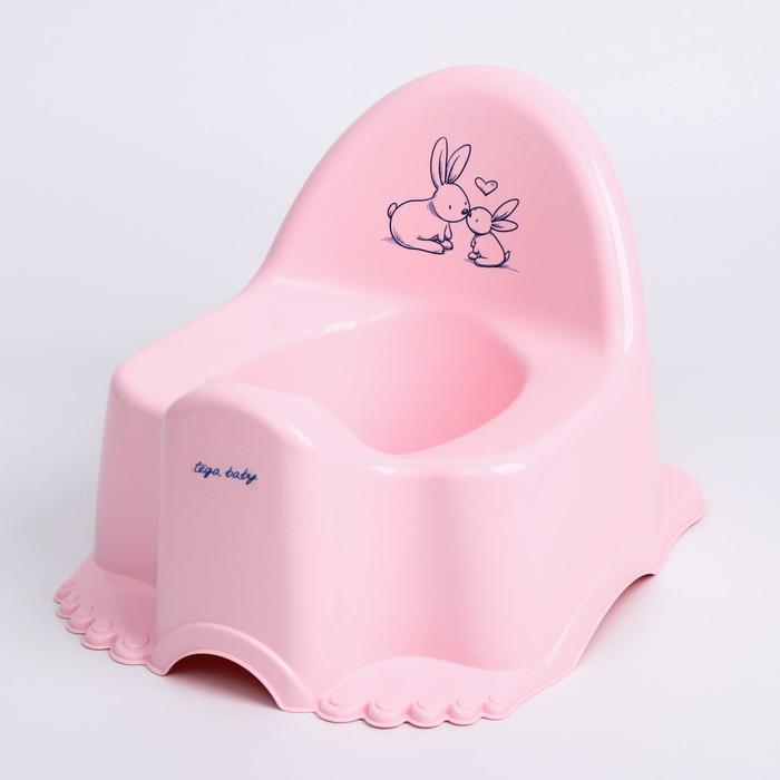 Горшок детский «Кролики», цвет розовый - фото 797951064