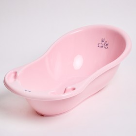 Ванна детская «Кролики» со сливом, 86 см, цвет розовый