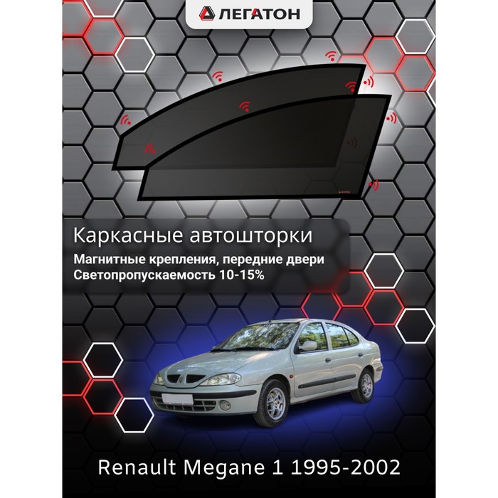 Каркасные шторки на Renault Megane 1, передние, крепление: магниты