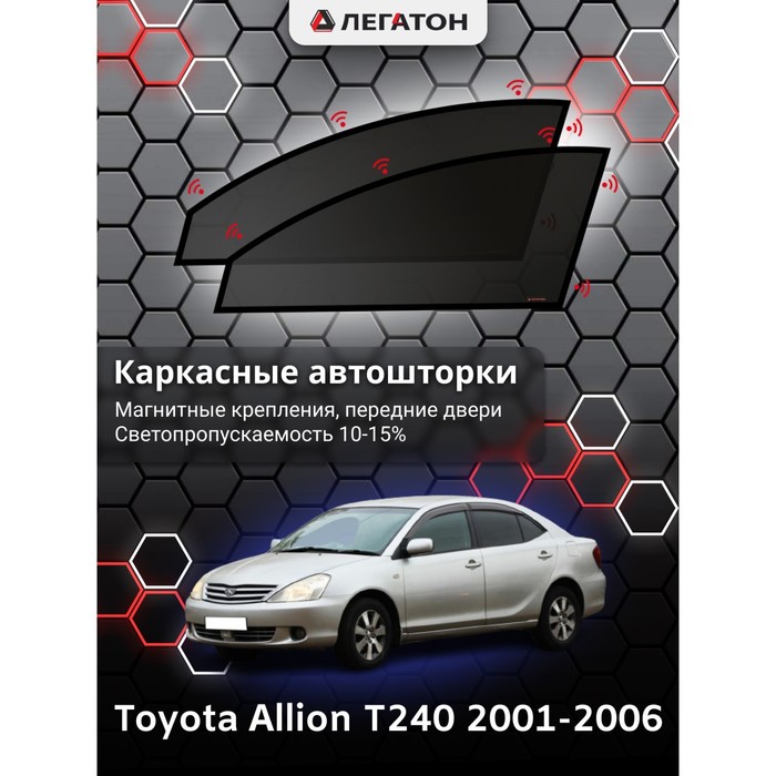 Каркасные шторки на Toyota Allion T240 г.в. 2001-2006, передние, крепление: магниты