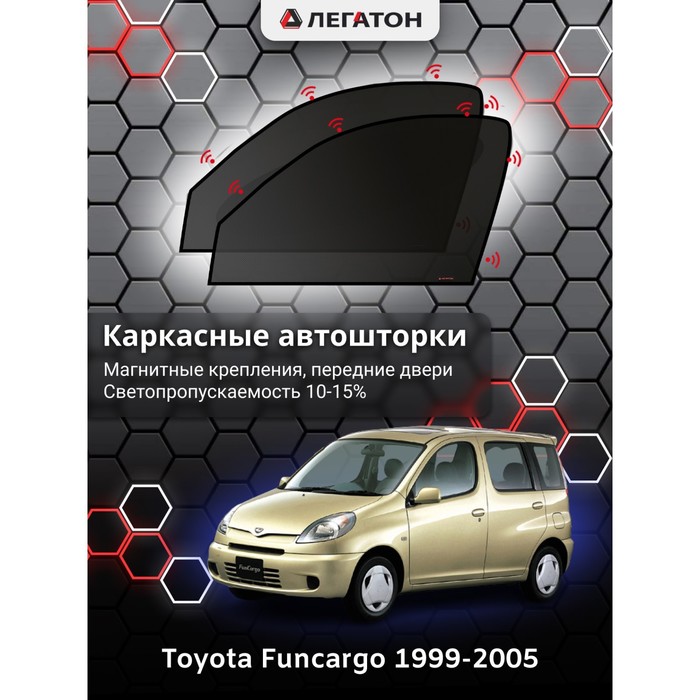 Каркасные шторки на Toyota Funcargo г.в. 1999-2005, передние, крепление: магниты