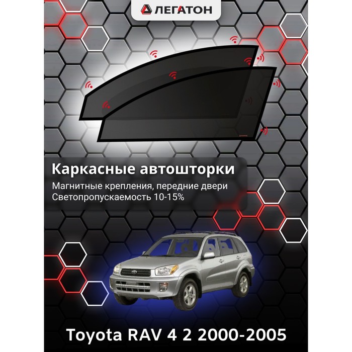 Каркасные шторки на Toyota RAV 4 2 г.в. 2000-2005, передние, крепление: магниты