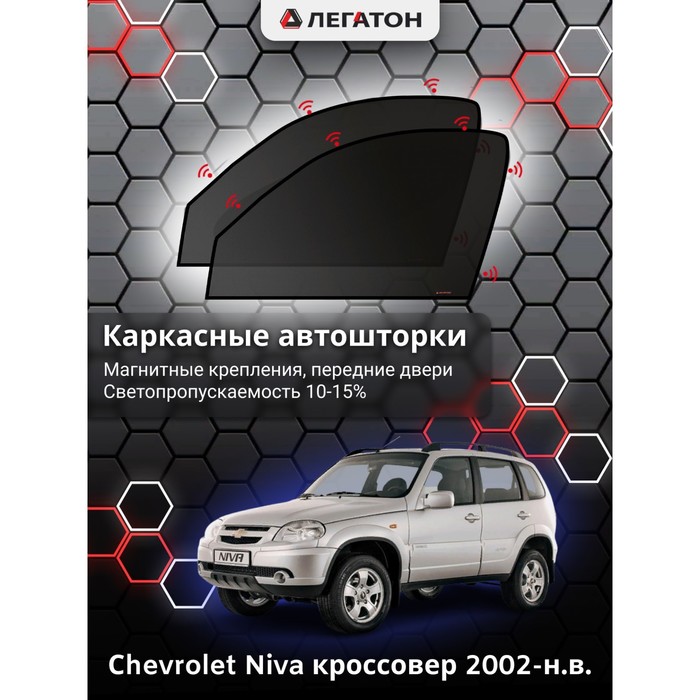 Каркасные шторки на Сhevrolet Niva г.в. 2002-н.в., передние, крепление: магниты