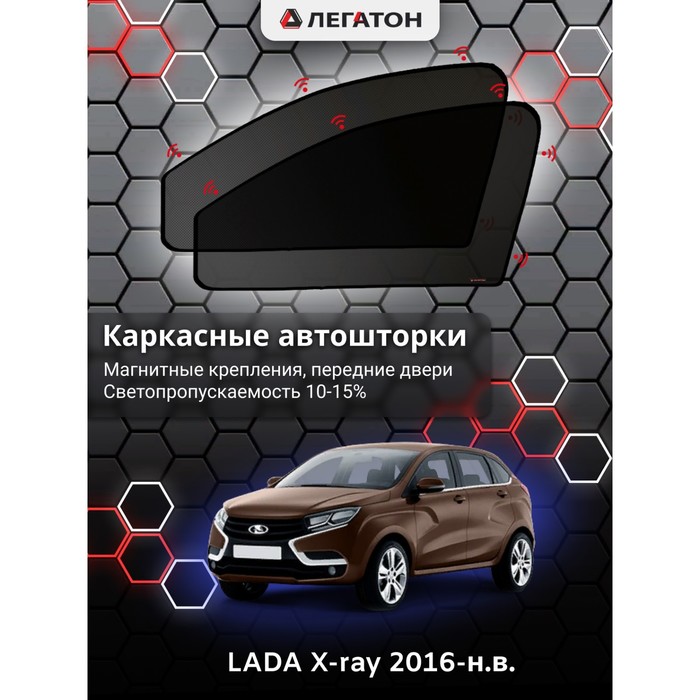 Каркасные шторки на LADA X-ray г.в. 2016-н.в., передние, крепление: магниты