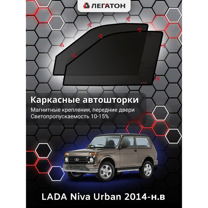 Каркасные шторки на LADA Niva Urban г.в. по н.в, передние, крепление: магниты