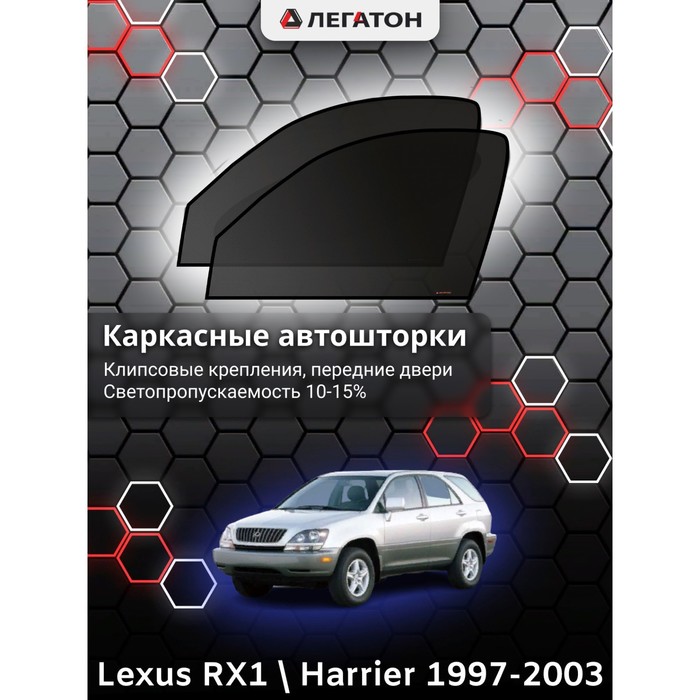 Каркасные шторки на Lexus RX1/toyota harrier г.в. 1997-2003, передние, крепление: клипсы