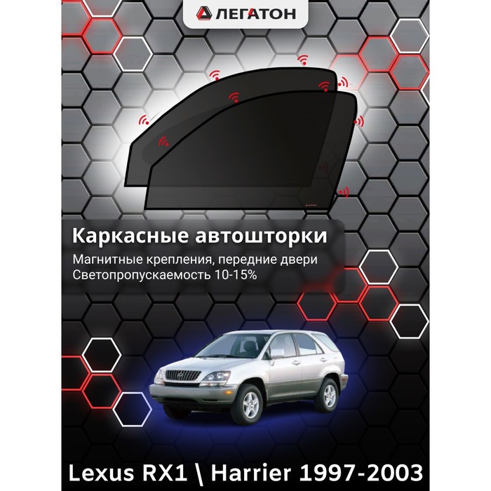 Каркасные шторки на Lexus RX1/toyota harrier г.в. 1997-2003, передние, крепление: магниты