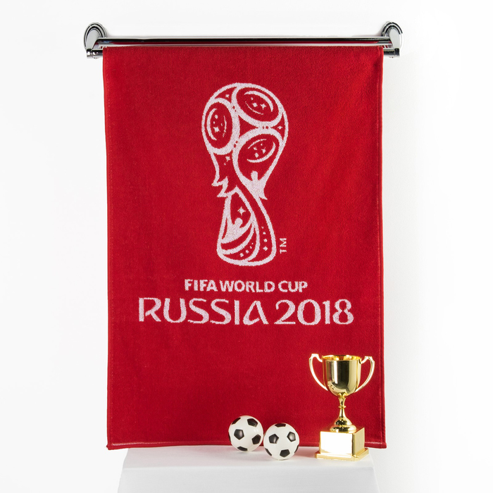 Полотенце махровое 70х130 см, цвет красный (400г/м2), 2018 FIFA World Cup Russia™