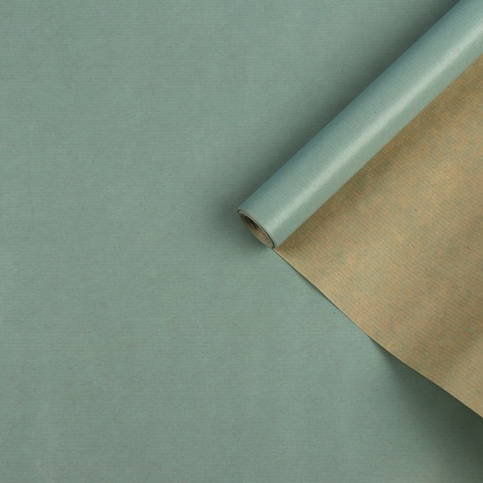 Бумага упаковочная крафт односторонняя "Лазурно-Голубой", 0,7 х 10 м, 40 г/м² - фото 797952879