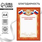 Благодарственное письмо, РФ символика, красное, 21х29,7 см Благодарственное письмо, РФ символика, красное, 21х29,7 см