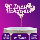 Топпер "С днем рождения с шариками", магнит Топпер "С днем рождения с шариками", магнит