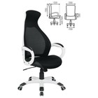 Кресло офисное BRABIX Genesis EX-517, белый пластик, ткань, экокожа, сетка чёрная - фото 6253257