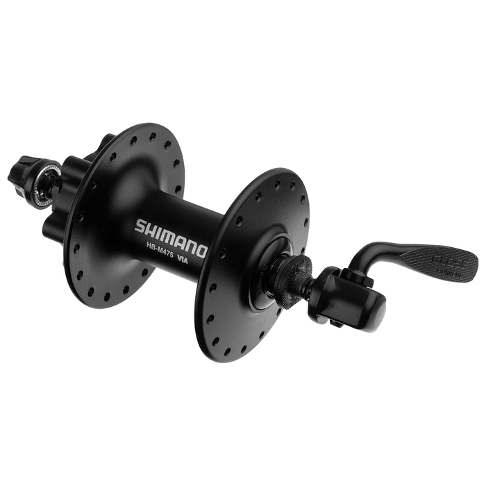 Втулка передняя Shimano M475, 32 отв, под диск 6-болт, QR (эксцентрик), цвет чёрный