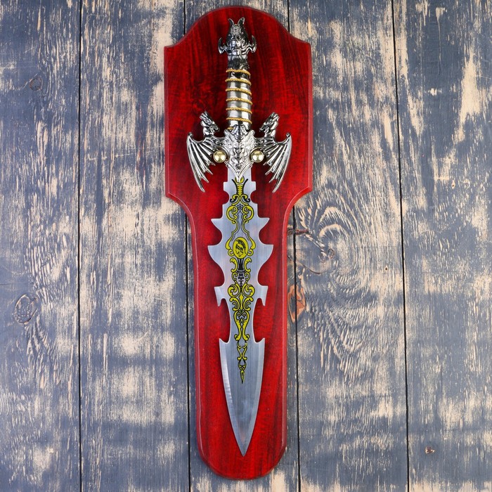 Сувенирный меч на планшете, цветное нанесение на лезвии, 52 см - фото 8268866