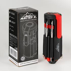 Фонарь-мультитул многофункциональный "Мастер К", 8 в 1, 6 LED, 3 Вт, 12 х 4 см, 3 ААА 454284