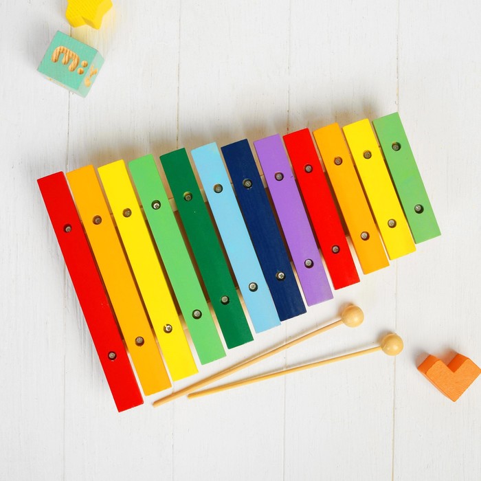 Музыкальная игрушка «Ксилофон», 12 тонов + 2 палочки - фото 208738