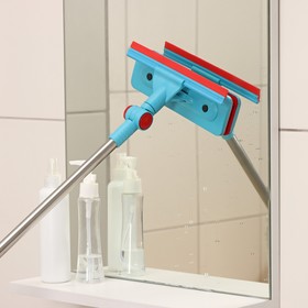 Окномойка с телескопической стальной ручкой и сгоном Доляна, 24×6×70(105) см, цвет МИКС