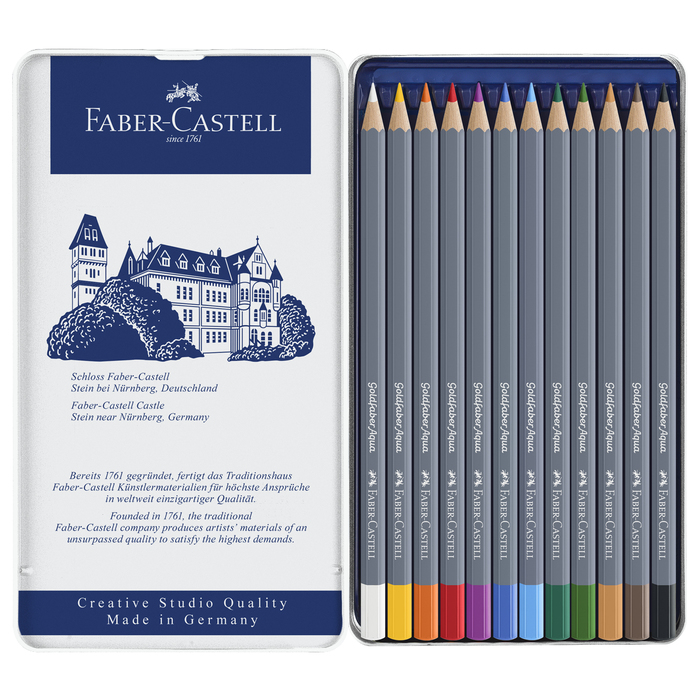 Карандаши художеств цветные акварельные Faber-Castell Goldfaber Aqua 12цв, м.к. 114612